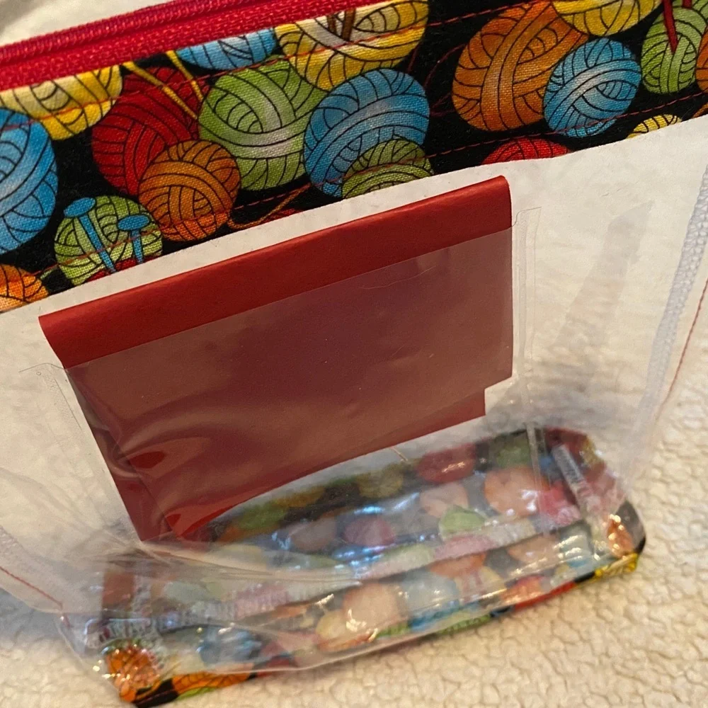 Cute plastic lined storage/make up bag!
